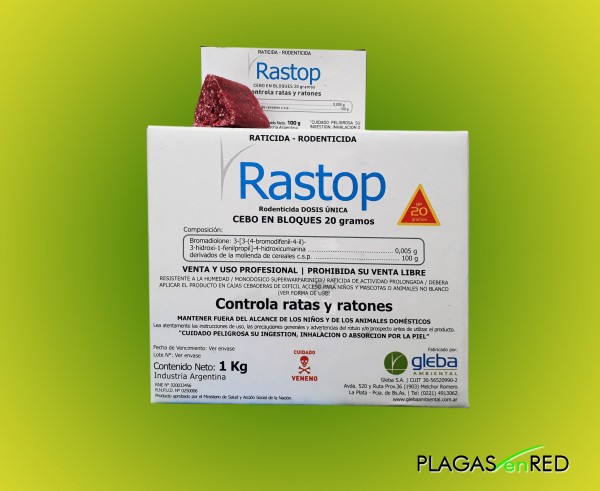 Rastop Bloques Rodenticida Glaba Raticida x 1 Kg